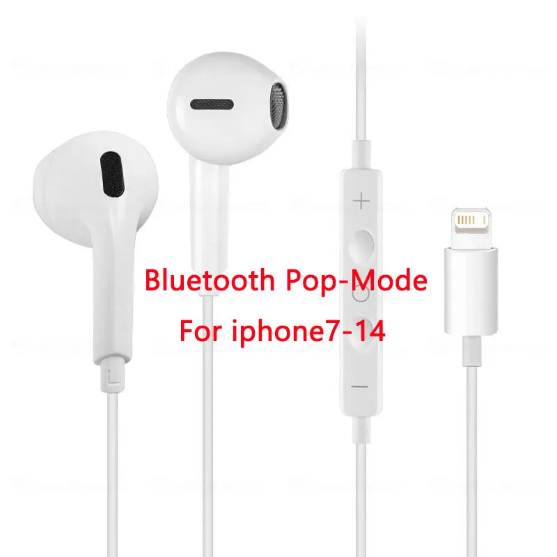 In Ear Earphones For Apple iPhone 16 15  14 13 12 11 Stereo Sound Wired Earbud Bluetooth-compatible Headset 3.5mm For all phone