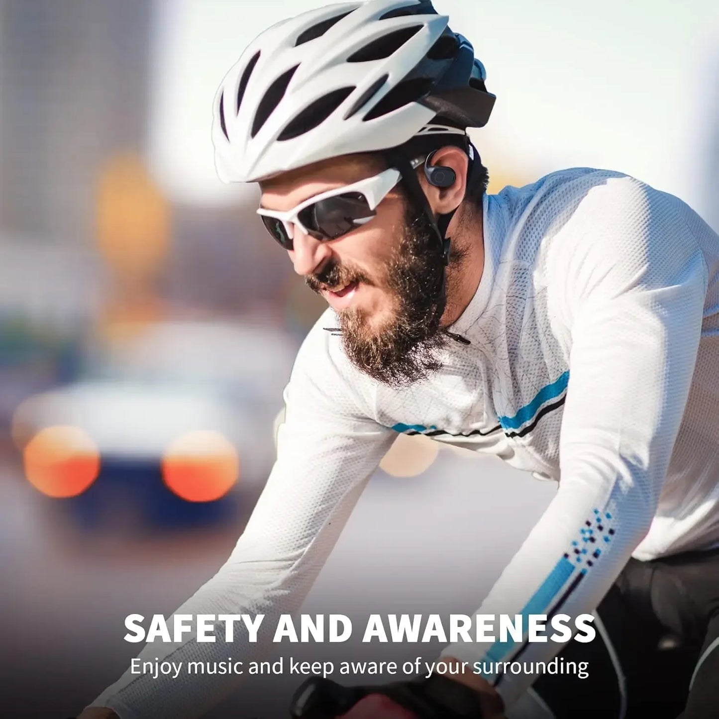 UYUXIO Open Ear Headphones Bluetooth 6.0 Wireless Sports Earbuds with Digital Display 40 Hours Playtime Ear buds for Traveling